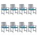 VidaXL Chaise de jardin Terrasse assise capitonnée acacia bleu