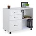 Merkloos Relaxdays Ladeblok op wieltjes - 66x80x40 cm - met slot - voor hangmappen - wit