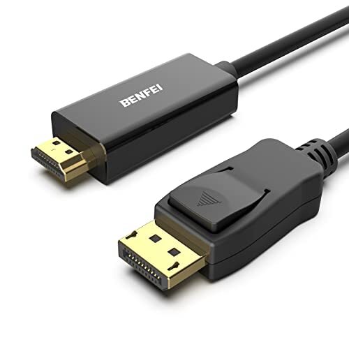 BENFEI DisplayPort naar HDMI 1.8M kabel, DisplayPort naar HDMI male naar male adapter Vergulde kabel voor Lenovo, HP, ASUS, Dell en ander merk