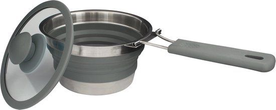 Eurotrail Pan met Deksel + Inklapgrip - Grey - 16 cm