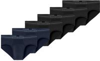 Schiesser Heren Rio-slip / Onderbroek 6 Pack Cotton Flex Zwart/Blauw Effen Katoen