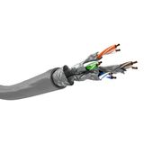 Goobay 96095 netwerkkabel CAT 6 A installatiekabel 305 m CAT 6A kabel S/FTP patchkabel halogeenvrij ethernetkabel zonder stekker grijs LAN-kabel 305 meter