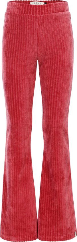 LOOXS Little Meisjes Broek - Maat 98 - rood - Velour Rib