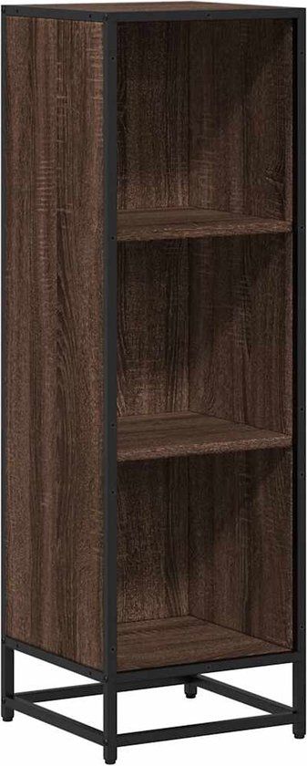vidaXL Boekenkast - 33,5x33x107,5 cm - Bewerkt Hout - Bruin Eikenkleur