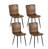 Urban Meuble Set de chaises 4 Pièces - Luxe Chaises de salle à manger Imitation fourrure grise - 44x54x87 cm