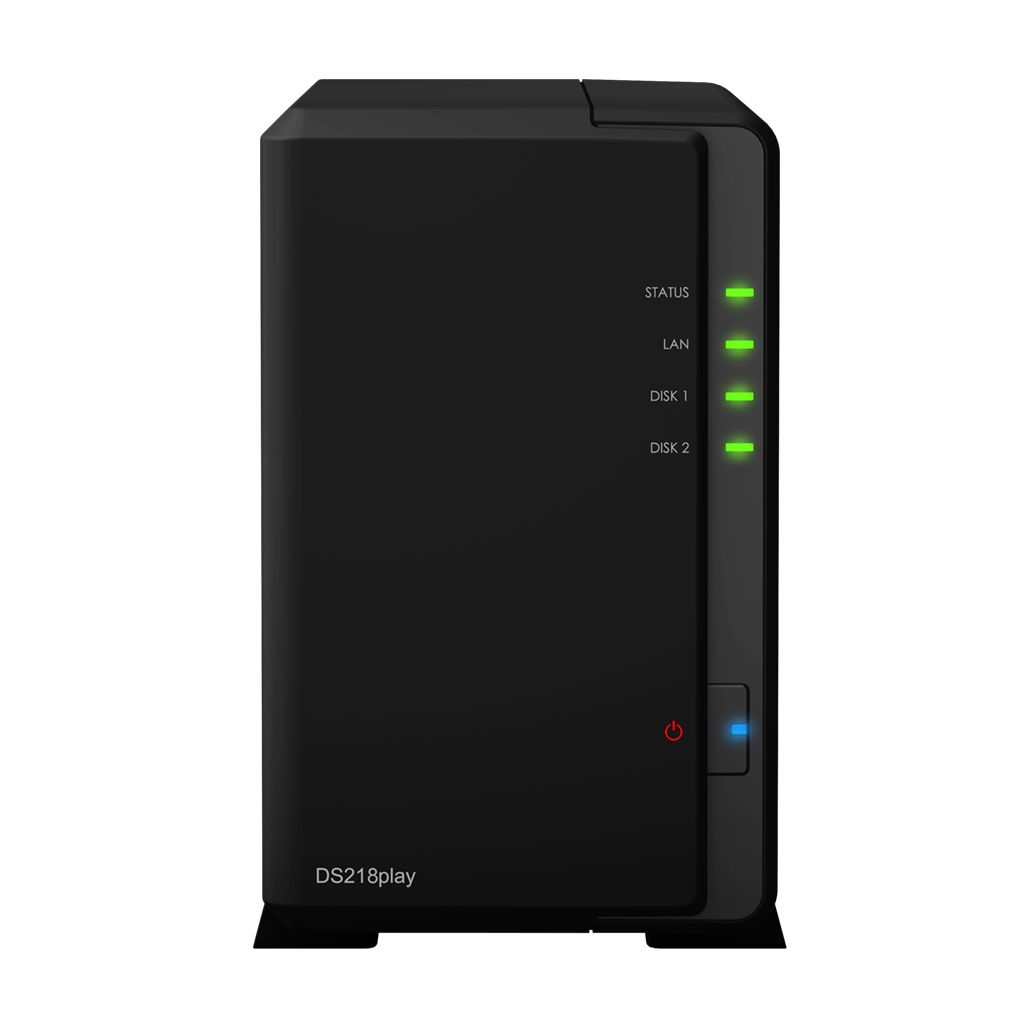 Synology DiskStation DS218play - NAS server - 12TB - zwart