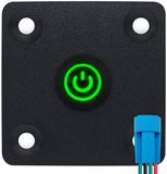ProRide Interrupteur à bouton-poussoir en métal Panneau encastrable 12V ON-OFF - 12mm - avec Câble de connexion - 12V/24V - Indicateur LED Vert