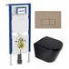 Geberit QeramiQ Dely Toiletset - 36.3x51.7cm - diepspoel - rimless - Geberit UP720 inbouwreservoir - softclose toilet zitting - 35mm - bedieningsplaat taupe - rechthoekige knoppen - mat zwart