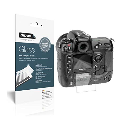 dipos I 2 x pantserfolie, helder, compatibel met Nikon D2Hs, beschermfolie 9H displayfolie