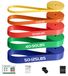 Ensemble de 5 bandes de résistance – Bandes de fitness – Bande de gymnastique pour l'entraînement musculaire – Ancre de porte – Sac de transport – Adapté pour le yoga/pilates – Bande de fitness