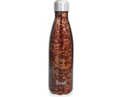 S'well Original Waterfles, Burgundy Swirl, 500ml. Vacuüm geïsoleerde drinkfles voor koude en warme dranken - BPA-vrije roestvrijstalen drinkfles voor onderweg