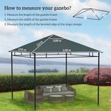 Merkloos / Sans marque Paviljoen dak - Partytent dak - Partytentonderdelen - Parasoldak - Tuindak - 3x3m polyester vervangdak voor gazebo, beschermt tegen zon en regen, eenvoudig te monteren,Beensteun niet inbegrepen - Polyester - 298x295 cm - Tuin en terras - Donkergrijs