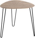 PRAKTIMEUBEL Bijzettafel Zwart Metaal & Eiken Imitatie Decor