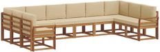 vidaXL Hoek loungeset 10 zitplaatsen Acacia hout Natuurlijk en beige