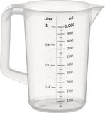 APS Maatbeker - Mengbeker - Vaatwasserbestendig - Kunststof - 1 Liter - Transparant