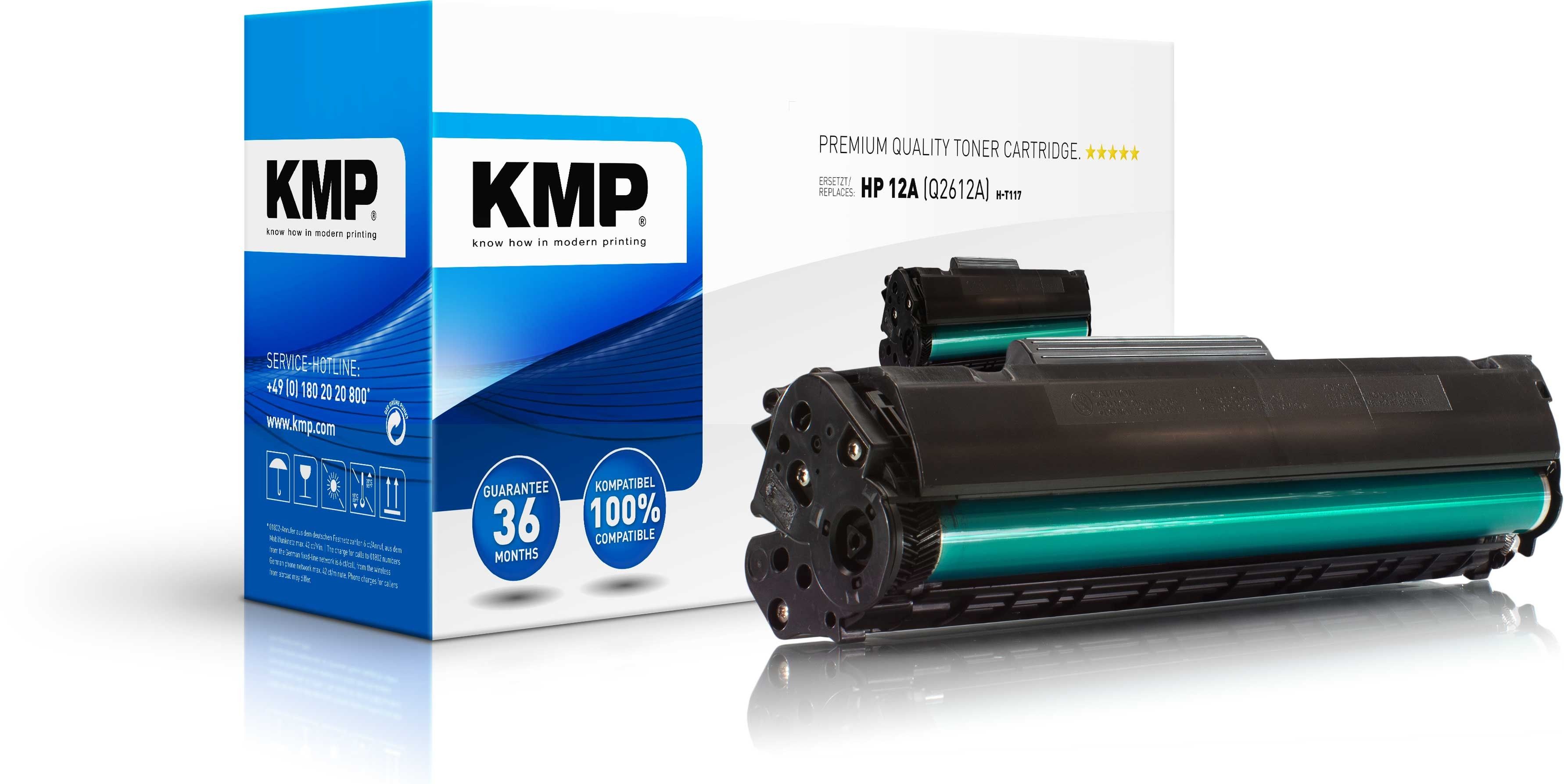 KMP H-T117 - Tonercartridge - Zwart - Compatibel met HP LaserJet 1012, 1015, 1018, 1020, 1022, 1022 N, 1022 NW, 3015, 3015 AIO, 3020, 3020 AIO, 3030, 3030 AIO, 3050, 3050 Z, 3052, 3055, M 1005 MFP, M 1319 F MFP, 1010