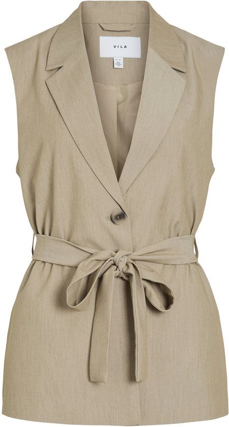 Vila Gilet Vimivo S/l Vest/tes 14116142 Natural Melange Dames Maat - 36