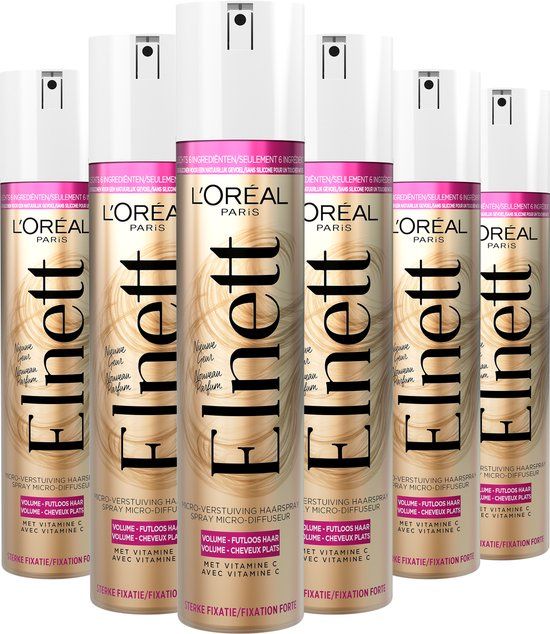 L'Oréal Paris Elnett Haarspray Volume Extra Sterk - 6 x 75ml