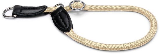 lionto Hondenhalsband, nylon slipband met stopring Ø 1 cm beige 55 cm