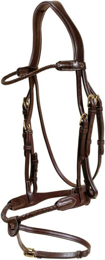 Dy on Braided noseband Bridle with removable flash - Brown - Maat Full