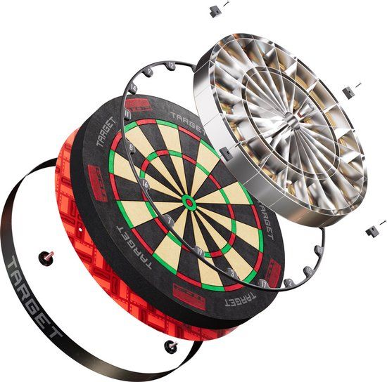 Target Darts TOR Dartbord, Stalen Tip Dartbord | Wedstrijd Standaard Stalen Tip Dartborden met Bevestigingsset, Moderne Roterende Nummer Ring, Premium Madagaskisch Sisal, Roestvrij Staal Dun Draad Systeem