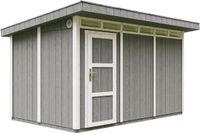 Timbela M904-CAVERN STEEL - LP SmartSide Tuinhuis op houtbasis - 8,7 m² - 412x279xH237 cm - met vloer en verf