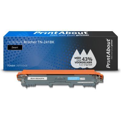 PrintAbout Huismerk TN-241BK Toner Zwart | Compatibel met Brother printers