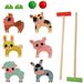 Koopman Houten boerderijdieren, crocketspel speelset voor kinderen.
