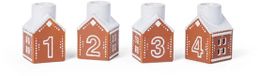 Kähler Gingerbread bougie de l'Avent set van 4 bruin