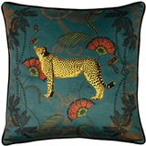 Paoletti Tropica Cheetah Kussenovertrek, groenblauw, 45 x 45 cm