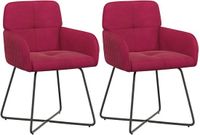 vidaXL Eetstoelen 2 stuks fluweel Wijnrood 59 x 56,5 x 86 cm