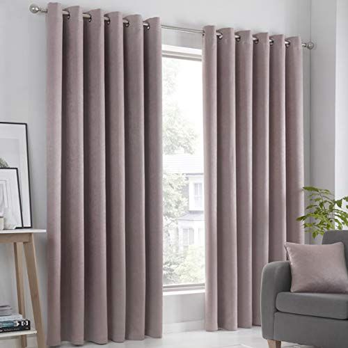 Fusion Home Furnishings Strata-Blockout Eyelet Curtains - Pair