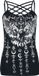 Black Premium by EMP Zwart Mouwloos Shirt met Zilveren Raafprint op de Voorkant - Dames - M