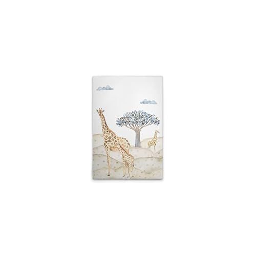 A.S. Création Canvasfoto Safari Giraffen - Wandafbeelding in beige, blauw - 40 x 60 cm - DD129418