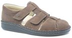 Finn Comfort ATHOS - Wijdte H Cognacbruin Nubuck Platte Sandalen Homme