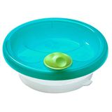 primamma Warmhoudbord voor baby's, babyservies om de maaltijd warm te houden, babybord met zuigring voor antislip stand, vanaf 6 maanden, petrol, 1 stuk