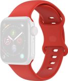 By Qubix Apple Watch Bandje - Siliconen Sportbandje - Rood - Maat M/L - 38mm/40mm/41mm/42mm