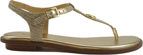 Michael Kors Mallory Thong Leather Pale Gold Dames Sandalen - Goud - Maat 40