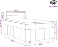 vidaXL Boxspringbed met matras met hoofdeinde Zwart 120 x 190 cm Stof