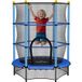 Trampoline Ø 1,40 m × H 1,90 m, filet de sécurité, porte zippée, protections de ressorts, 6 barres rembourrées incluses, bleu