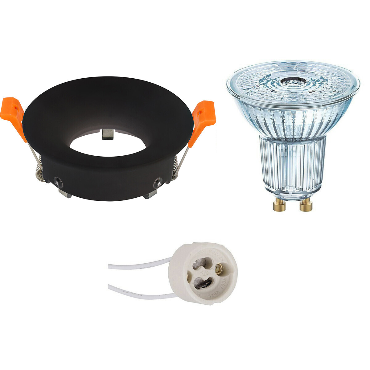 BES LED Voordeelset: LED Spot Set - OSRAM Parathom PAR16 927 36D - GU10 Fitting - Dimbaar - Inbouw Rond - Mat Zwart - 5.5W - Warm Wit 2700K - Ã˜85mm - Voordeelset