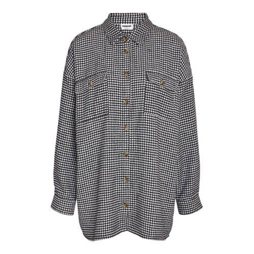 NOISY MAY NMFLANNY Geruite Blouse - Wit/Zwart