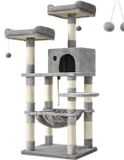 Hoppa! Arbre à chat - Gris clair - Sisal/Velours - 143cm