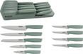 MICHELINO Set pratique d'organiseur à couteaux 10 pièces : série Alythia pour des cuisines bien ordonnées Vert