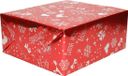 Bellatio Decorations Luxe Kerst inpakpapier - Rood Metallic - 3 Rollen