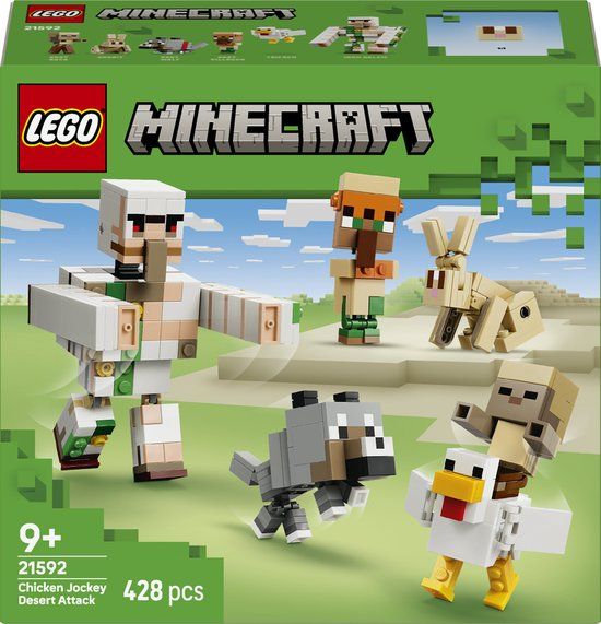 LEGO Minecraft Kipberijder Woestijnaanval Speelgoed voor Kinderen met Personages 21592