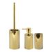 Spirella Badkamer accessoires set - WC-borstel/zeeppompje/beker - porselein - goud - Luxe uitstraling