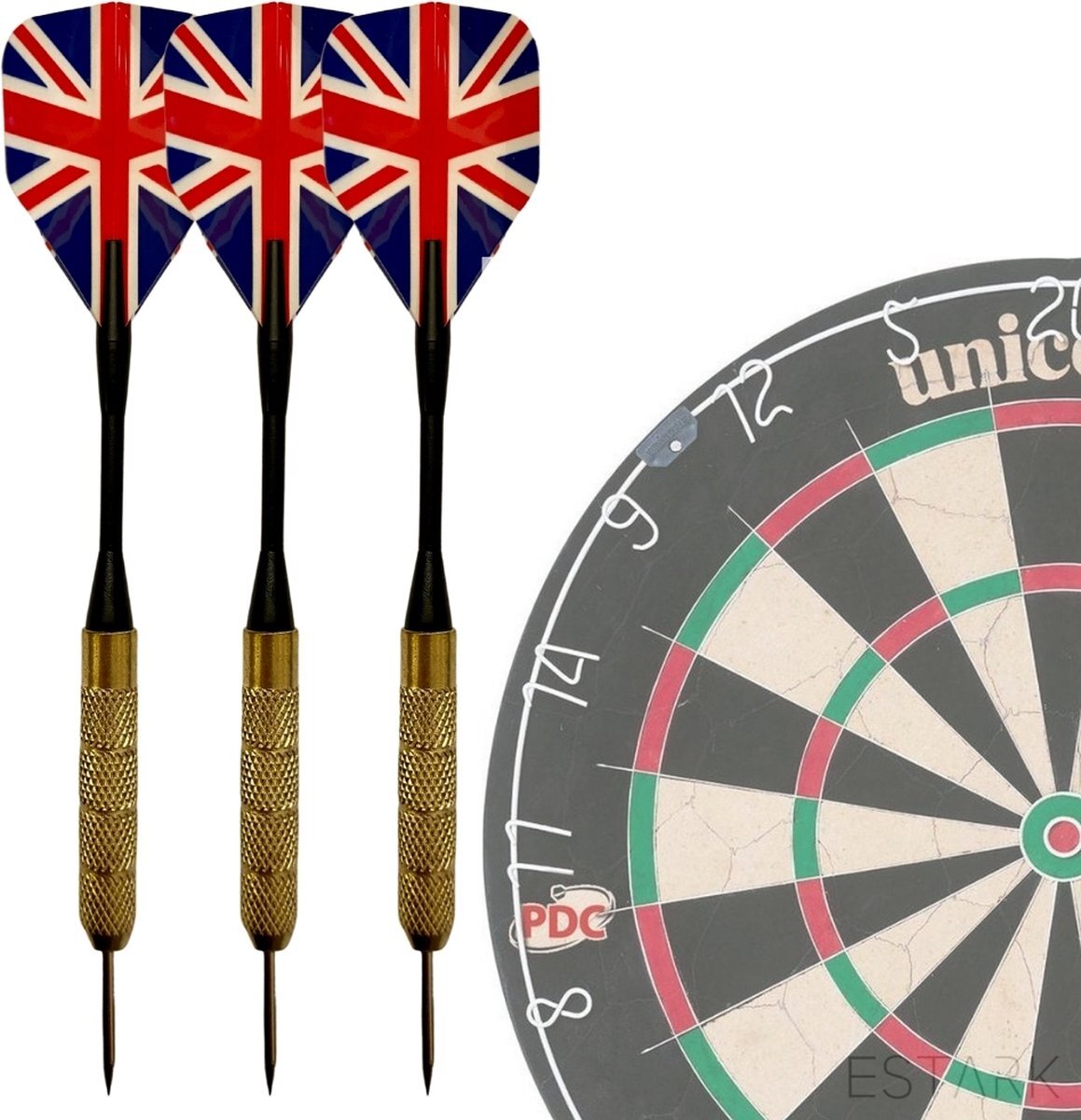 ESTARK UKdarts - 3 Stevige Complete Dartpijlen - Darts Accessoires - Dartset - Dartpijlen - Darts Pijlen - Darts Flights - Darten - PROFESSIONEEL - 3 Pijlen