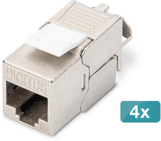 Digitus DN-93615-4 RJ45-inbouwmodule Keystone CAT 6A 4 stuk(s)