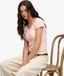 Superdry Athletic Essential T-shirt met V-hals en Kantdetail Pink Grootte: 44